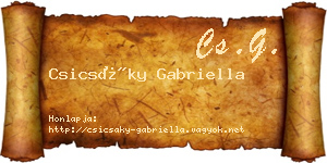 Csicsáky Gabriella névjegykártya